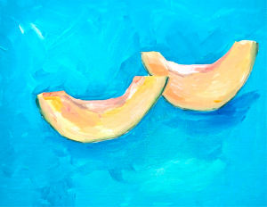 <p><strong>Natalie Griffey</strong></p> <p><em>Quarantine Cantaloupe</em></p><p><small>Acrylic</small></p><p><small>Holston Middle School</small></p>